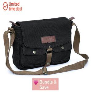 Canvas Messenger Bag Vintage Crossbody Satchel Military Style